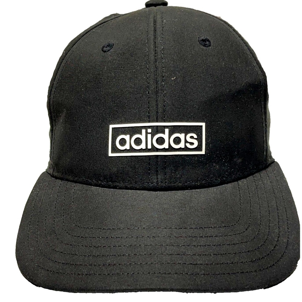 Adidas Hat Cap Snap Back‎ Black White Performance Golf Clima Cool Adult